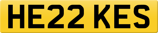 HE22 KES private number plate